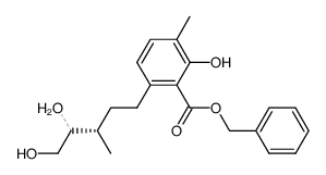 benzyl 2-hydroxy-3-methyl-6-[4,5-dihydroxy-3(S)-methylpentyl]benzoate Structure