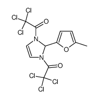 1,3-bis-(trichloroacetyl)-2-(5-methylfuran-2-yl)-4-imidazoline结构式
