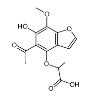 2-((5-acetyl-6-hydroxy-7-methoxybenzofuran-4-yl)oxy)propanoic acid结构式