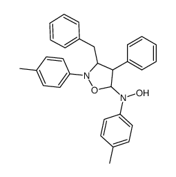 N-(3-benzyl-4-phenyl-2-(p-tolyl)isoxazolidin-5-yl)-N-(p-tolyl)hydroxylamine Structure