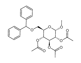 methyl 2,3,4-tri-O-acetyl-6-O-diphenylmethyl-α-D-glucopyranoside Structure