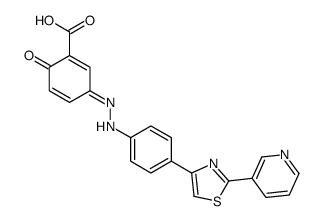 6-oxo-3-[[4-(2-pyridin-3-yl-1,3-thiazol-4-yl)phenyl]hydrazinylidene]cyclohexa-1,4-diene-1-carboxylic acid Structure