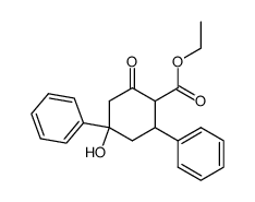 4-hydroxy-2-oxo-4,6-diphenyl-cyclohexanecarboxylic acid ethyl ester Structure