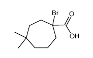 1-bromo-4,4-dimethyl-cycloheptanecarboxylic acid结构式