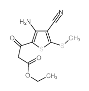 ethyl 3-(3-amino-4-cyano-5-methylsulfanyl-thiophen-2-yl)-3-oxo-propanoate structure