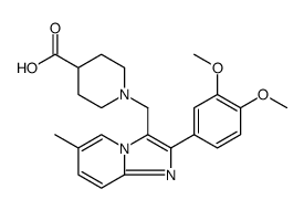 1-[2-(3,4-DIMETHOXYPHENYL)-6-METHYLIMIDAZO[1,2-A]PYRIDIN-3-YLMETHYL]PIPERIDINE-4-CARBOXYLICACID Structure