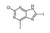 2-chloro-6,8-diiodo-7H-purine Structure