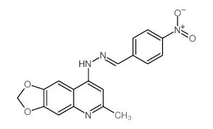 Benzaldehyde, 4-nitro-, (6-methyl-1,3-dioxolo[4,5-g]quinolin-8-yl)hydrazone structure