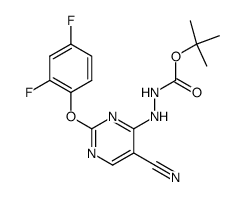 N'-[5-cyano-2-(2,4-difluoro-phenoxy)-pyrimidin-4-yl]-hydrazinecarboxylic acid tert-butyl ester Structure