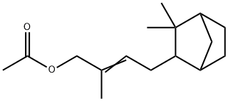 (3,3-dimethyl-2-norbornyl)-2-methyl-2-buten-1-yl acetate结构式