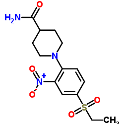 1-[4-(Ethylsulfonyl)-2-nitrophenyl]-4-piperidinecarboxamide Structure