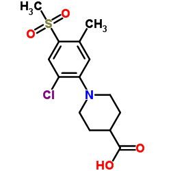 1-[2-Chloro-5-methyl-4-(methylsulfonyl)phenyl]-4-piperidinecarboxylic acid Structure