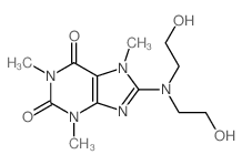 8-(Bis(2-hydroxyethyl)amino)-1,3,7-trimethyl-3,7-dihydro-1H-purine-2,6-dione结构式