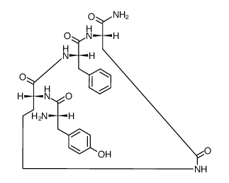 cyclo(tyrosyl-ornithyl-phenylalanyl-aspartamide)结构式