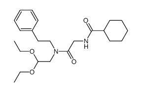 N-(2,2-diethoxy)ethyl-N-2-phenylethyl 2-N-cyclohexylcarbonylaminoacetamide Structure