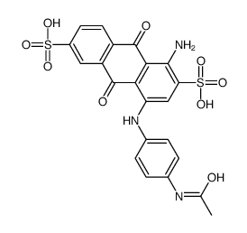 4-[4-(acetylamino)anilino]-1-amino-9,10-dihydro-9,10-dioxoanthracene-2,6-disulphonic acid结构式