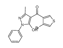 (4-bromo-3-thienyl)(5-hydroxy-3-methyl-1-phenyl-1H-pyrazol-4-yl)methanone结构式