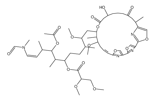 4-O-Acetyl-21-O-de(aminocarbonyl)-27-demethoxy-4-O,23,26-tridemethyl-6-deoxo-25-deoxy-6-(2,3-dimethoxy-1-oxopropoxy)-27-methyl-25-oxokabiramide C structure