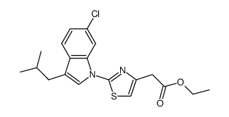 ethyl {2-[6-chloro-3-(2-methylpropyl)-1H-indol-1-yl]-1,3-thiazol-4yl}acetate结构式