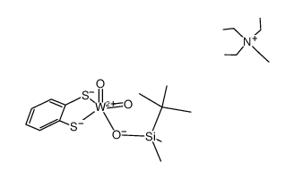 (Et4N)[WO2(OSiMe2(t-Bu))(benzene-1,2-dithiolate)]结构式