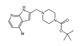 4-[(4-溴-1H-吡咯并[2,3-B]吡啶-2-基)甲基]-1-哌嗪羧酸-1,1-二甲基乙酯结构式