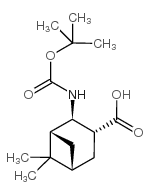 (1R,2R,3R,5R)-(2-tert-Butoxycarbonylamino)-6,6-dimethylbicyclo[3.1.1]heptan-3-carboxylic acid Structure