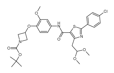 3-(4-{[2-(4-chlorophenyl)-4-(2,2-dimethoxyethyl)thiazole-5-carbonyl]amino}-2-methoxyphenoxy)azetidine-1-carboxylic acid tert-butyl ester Structure