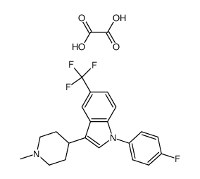 1-(4'-Fluorophenyl)-3-(1-methyl-4-piperidyl)-5-trifluoromethyl-1H-indole, oxalate结构式