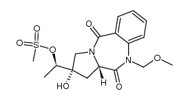 (R)-1-((2S,11aS)-2-hydroxy-10-(methoxymethyl)-5,11-dioxo-2,3,5,10,11,11a-hexahydro-1H-benzo[e]pyrrolo[1,2-a][1,4]diazepin-2-yl)ethyl methanesulfonate结构式