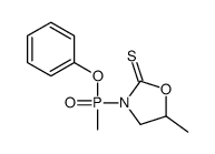 5-methyl-3-[methyl(phenoxy)phosphoryl]-1,3-oxazolidine-2-thione结构式
