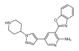 3-(1,3-benzoxazol-2-yl)-5-[1-(4-piperidyl)pyrazol-4-yl]pyridin-2-amine结构式