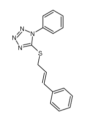 (E)-5-(3-phenylprop-2-enylsulfanyl)-1-phenyl-1H-tetrazole结构式