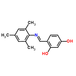 4-[(E)-(Mesitylimino)methyl]-1,3-benzenediol结构式