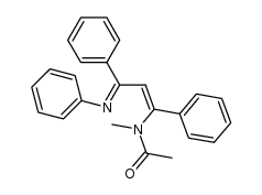 N-((1Z,3Z)-1,3-diphenyl-3-(phenylimino)prop-1-en-1-yl)-N-methylacetamide结构式