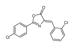 2-(4-chlorophenyl)-4-[(2-chlorophenyl)methylidene]-1,3-oxazol-5-one结构式