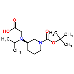 N-Isopropyl-N-[(3R)-1-{[(2-methyl-2-propanyl)oxy]carbonyl}-3-piperidinyl]glycine结构式