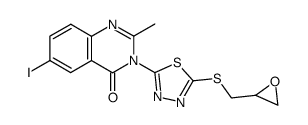 6-iodo-2-methyl-3-(5-((oxiran-2-ylmethyl)thio)-1,3,4-thiadiazol-2-yl)quinazolin-4(3H)-one结构式