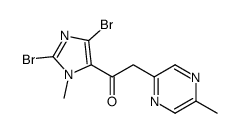 1-(2,5-dibromo-3-methylimidazol-4-yl)-2-(5-methylpyrazin-2-yl)ethanone结构式