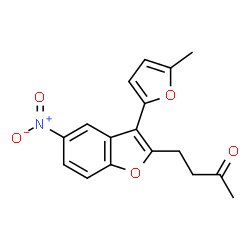 4-[3-(5-methylfuran-2-yl)-5-nitro-1-benzofuran-2-yl]butan-2-one Structure