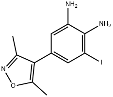 5-(3,5-二甲基异噻唑-4-基)-3-碘苯-1,2-二胺结构式