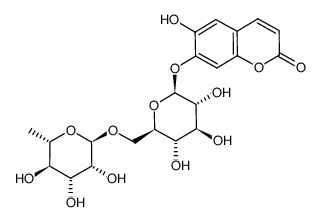 6,7-dihydroxycoumarin-7-(6-O-α-rhamnosyl--β-D-glucopyranoside)结构式