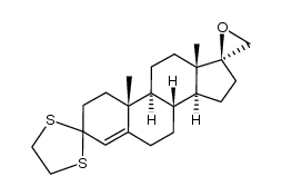 3,3-(ethylenedithio)spiro[4-androstene-17,2'-oxirane]结构式