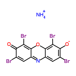 3H-Phenoxazin-3-one, 2,4,6,8-tetrabromo-7-hydroxy-, ammonium salt结构式