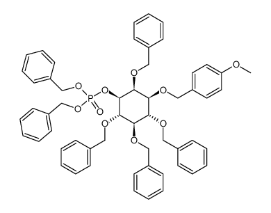D-myo-Inositol, 1-O-(4-methoxyphenyl)methyl-2,4,5,6-tetrakis-O-(phenylmethyl)-, bis(phenylmethyl) phosphate structure
