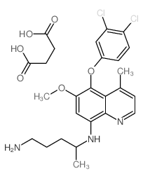 1,4-Pentanediamine, N4-[5-(3,4-dichlorophenoxy)-6-methoxy-4-methyl-8-quinolinyl]-, (+)-, butanedioate (1_1)结构式