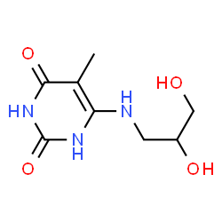 2,4(1H,3H)-Pyrimidinedione, 6-[(2,3-dihydroxypropyl)amino]-5-methyl- (9CI) Structure