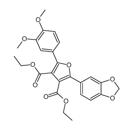 2-Benzo[1,3]dioxol-5-yl-5-(3,4-dimethoxy-phenyl)-furan-3,4-dicarboxylic acid diethyl ester Structure