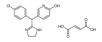 (E)-but-2-enedioic acid,5-[(4-chlorophenyl)-(4,5-dihydro-1H-imidazol-2-yl)methyl]-1H-pyridin-2-one结构式