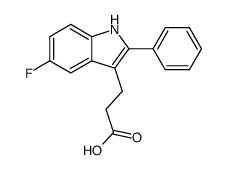 3-(5-fluoro-2-phenyl-1H-indol-3-yl)propanoic acid结构式