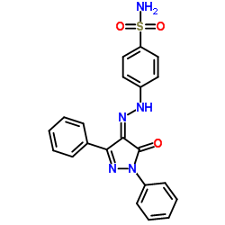 4-[(2Z)-2-(5-Oxo-1,3-diphenyl-1,5-dihydro-4H-pyrazol-4-ylidene)hydrazino]benzenesulfonamide Structure